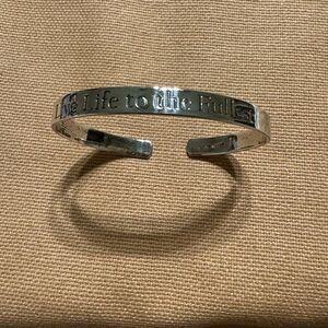 Silver Inspirational Cuff Bracelet 925